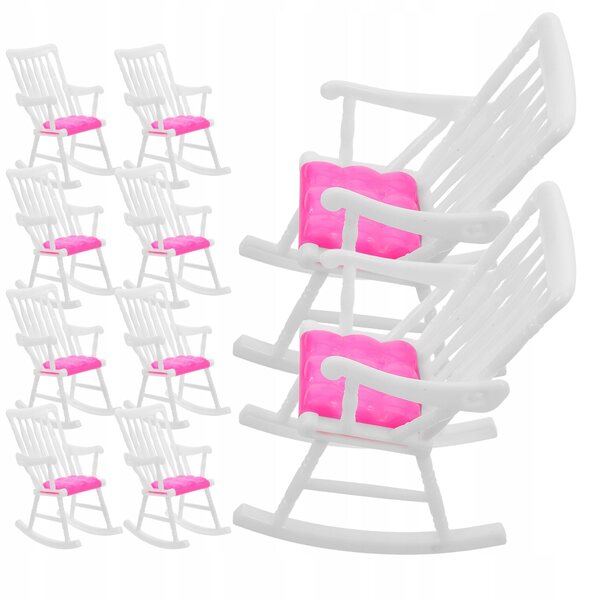 Set 10 Mini Sedie a Dondolo in Plastica per Casa delle Bambole Decorazione