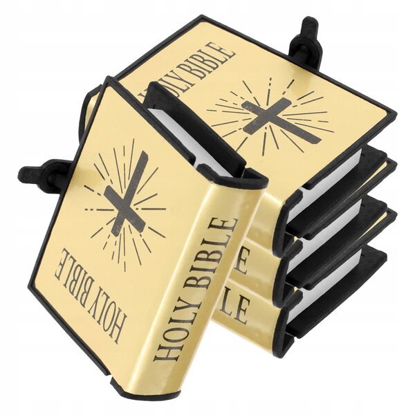 4 SZT. MINIATUROWE ZŁOTE BIBLIE Z RUCHOMYMI STRONAMI DO DOMKU DLA LALEK