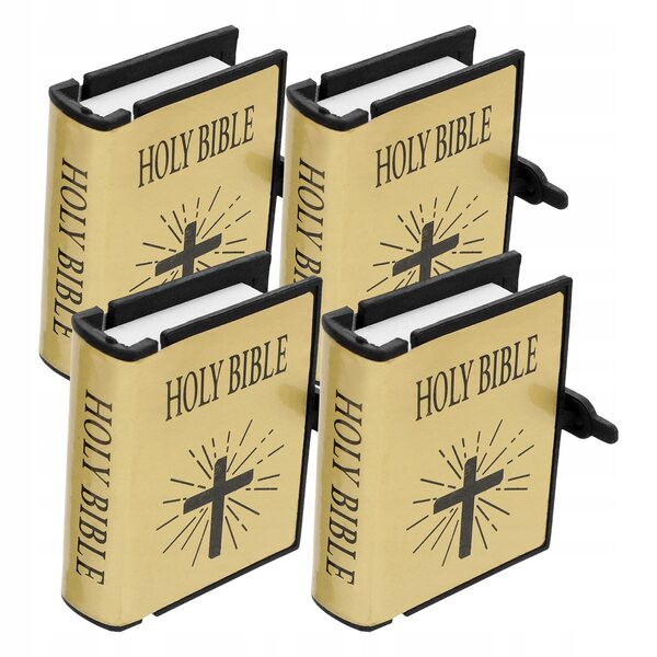4 SZT. MINIATUROWE ZŁOTE BIBLIE Z RUCHOMYMI STRONAMI DO DOMKU DLA LALEK