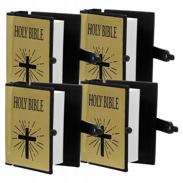 4 SZT. MINIATUROWE ZŁOTE BIBLIE Z RUCHOMYMI STRONAMI DO DOMKU DLA LALEK