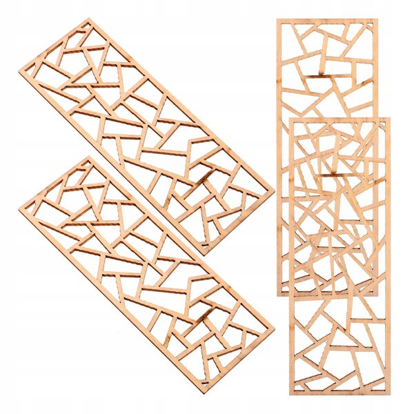Mini paraventi in legno vintage per decorazioni e giochi creativi, set da 4 pezzi