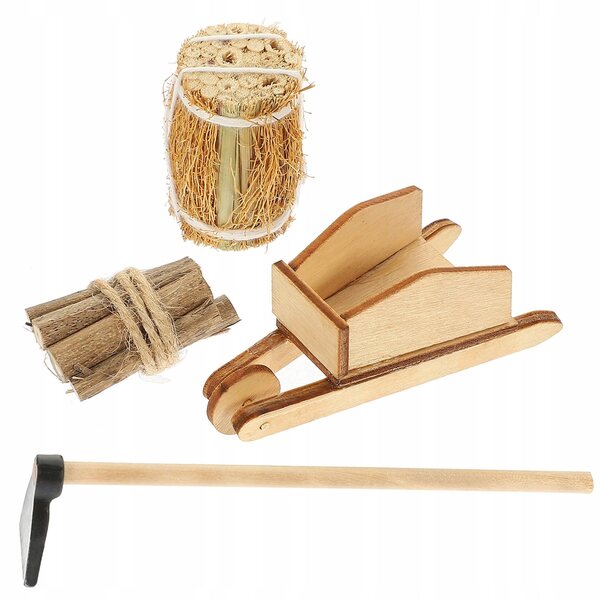 Set Miniature Accessori Fattoria in Legno per Casa delle Bambole - Gioco e Decorazione