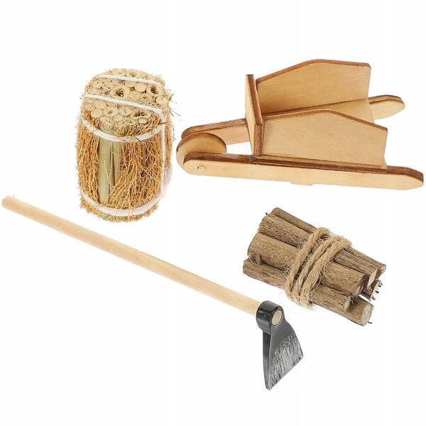 Set Miniature Accessori Fattoria in Legno per Casa delle Bambole - Gioco e Decorazione