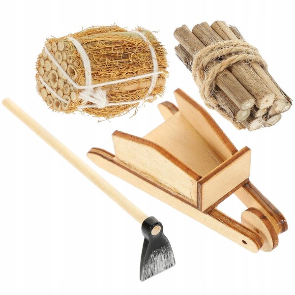 Set Miniature Accessori Fattoria in Legno per Casa delle Bambole - Gioco e Decorazione