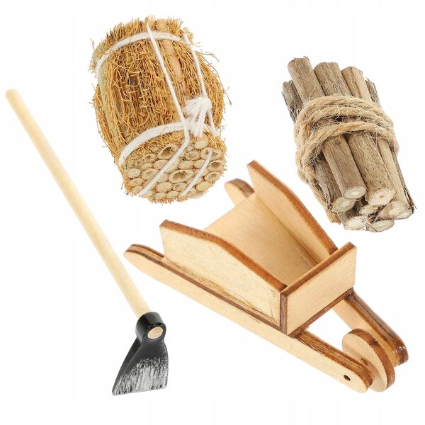 Set Miniature Accessori Fattoria in Legno per Casa delle Bambole - Gioco e Decorazione