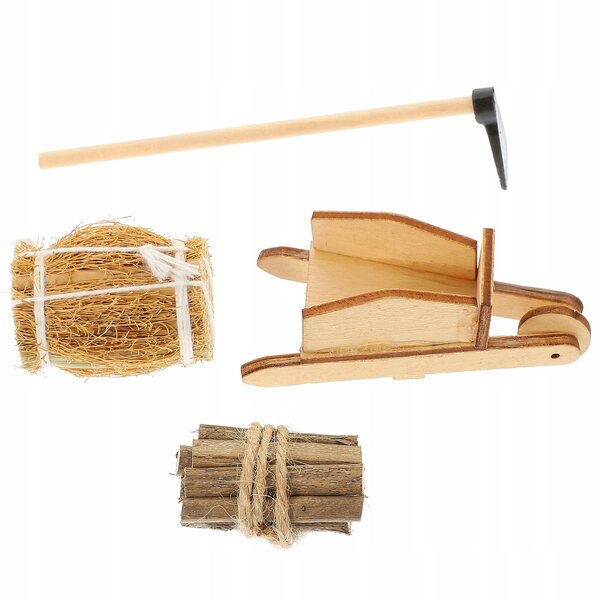 Set Miniature Accessori Fattoria in Legno per Casa delle Bambole - Gioco e Decorazione