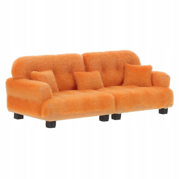 Mini sofa marrone morbida e realistica per decorare il tuo casa delle bambole