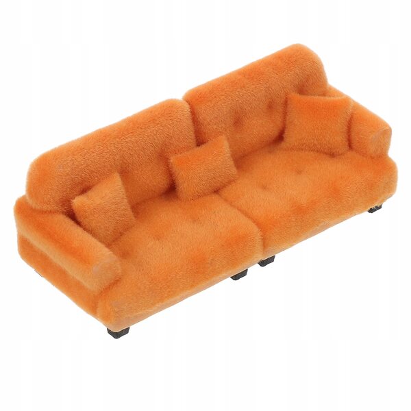 Mini sofa marrone morbida e realistica per decorare il tuo casa delle bambole