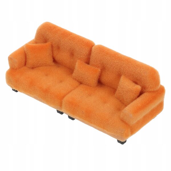 Mini sofa marrone morbida e realistica per decorare il tuo casa delle bambole