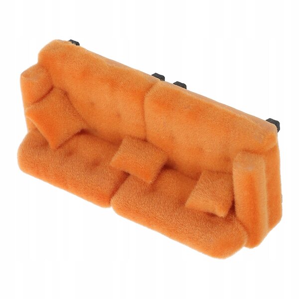 Mini sofa marrone morbida e realistica per decorare il tuo casa delle bambole