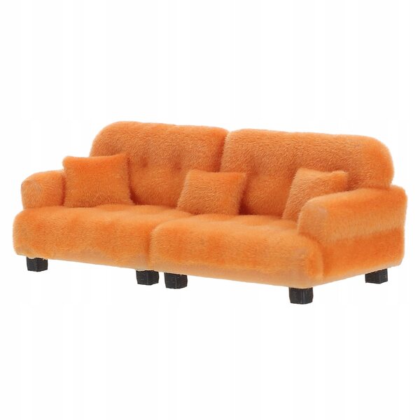 Mini sofa marrone morbida e realistica per decorare il tuo casa delle bambole