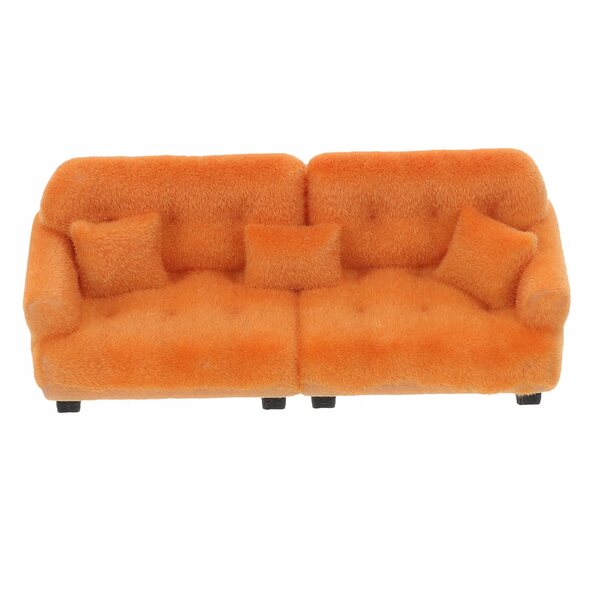 Mini sofa marrone morbida e realistica per decorare il tuo casa delle bambole