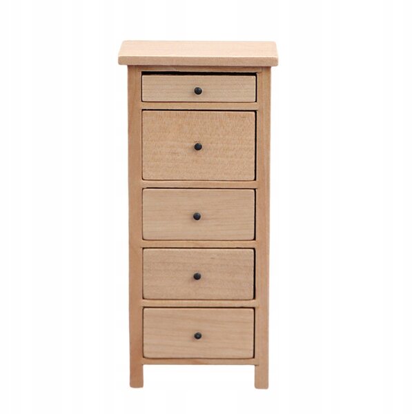 Beigefarbene Mini-Kommode aus Holz, perfekte Dekoration für Miniaturhäuser