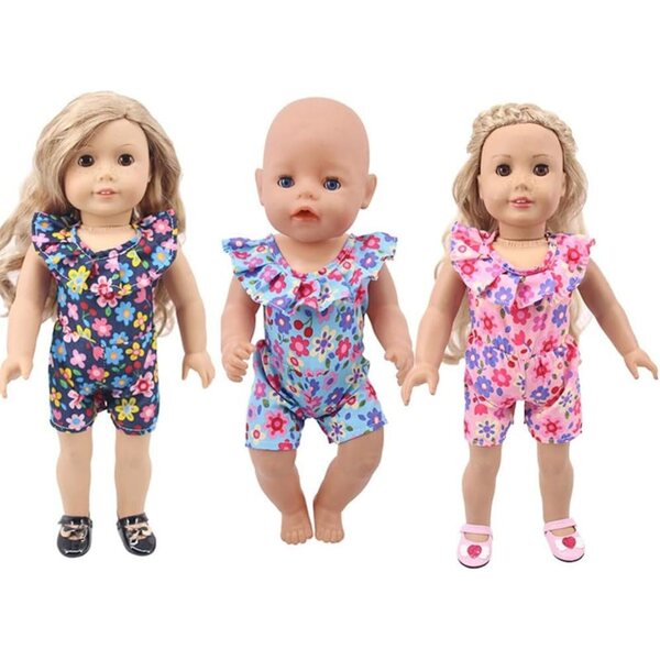 Blumen-Body für 18-Zoll-amerikanische Puppen – lässiger Mode-Puppen-Body