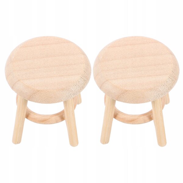 Mini sedie in legno resistenti per casa delle bambole, set da 2 pezzi