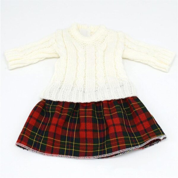 American Doll Strickkleid 46 cm Freizeitkleid Karierter Rock Uteruik