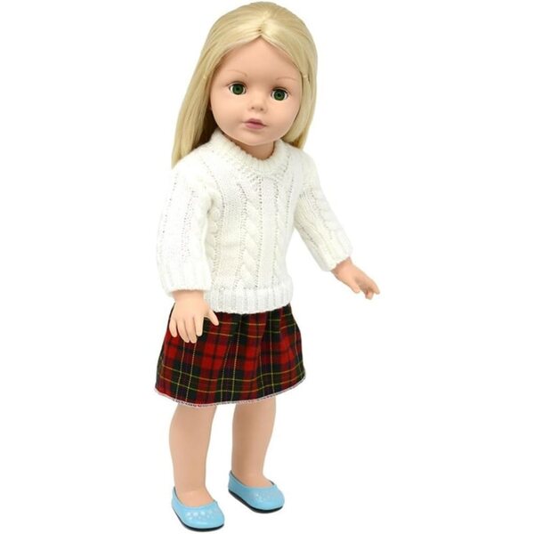 American Doll Strickkleid 46 cm Freizeitkleid Karierter Rock Uteruik