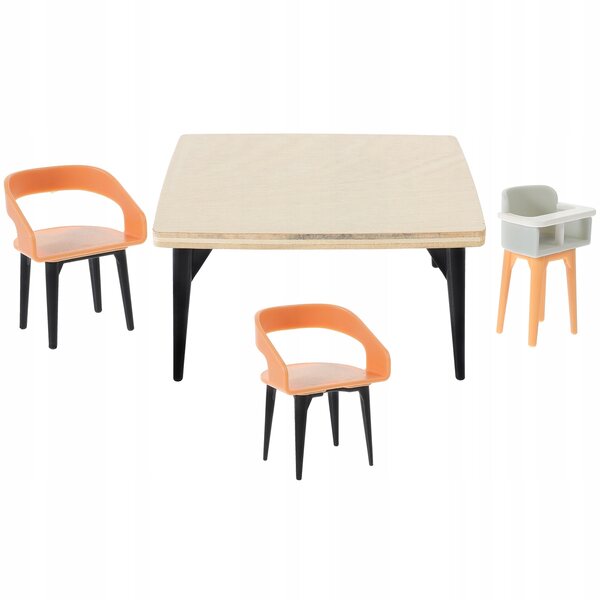 Set Mobili Miniatura per Casa delle Bambole Tavolo e Sedie da Pranzo Realistici 1:12