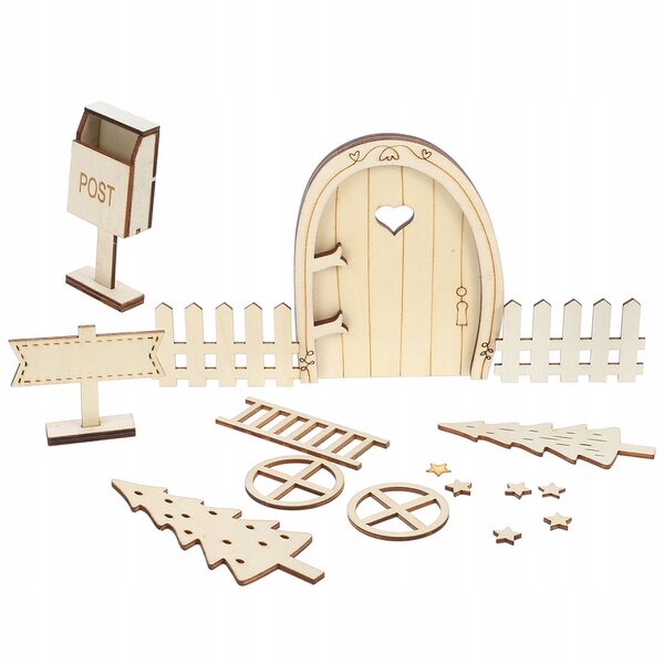 Miniatur-Feentüren aus Holz für Dekorationen und Puppenhäuser 12,5x10 cm