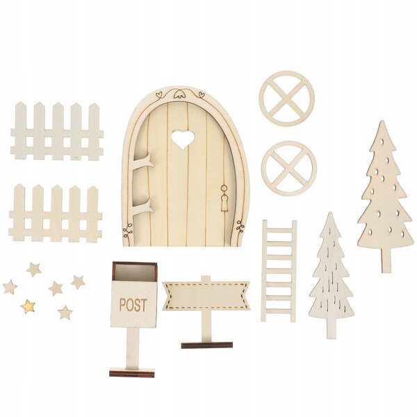 Miniatur-Feentüren aus Holz für Dekorationen und Puppenhäuser 12,5x10 cm