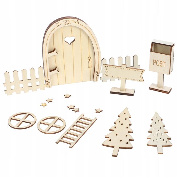 Miniatur-Feentüren aus Holz für Dekorationen und Puppenhäuser 12,5x10 cm