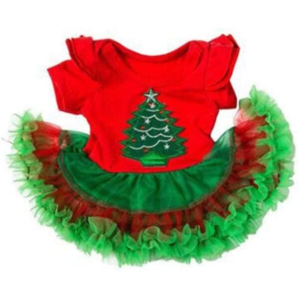 Vestito Natalizio per Bambole 46 cm con Motivo Albero di Natale - Gonna Tessuto Uteruik