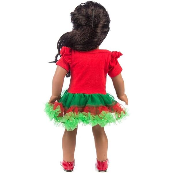 Vestito Natalizio per Bambole 46 cm con Motivo Albero di Natale - Gonna Tessuto Uteruik