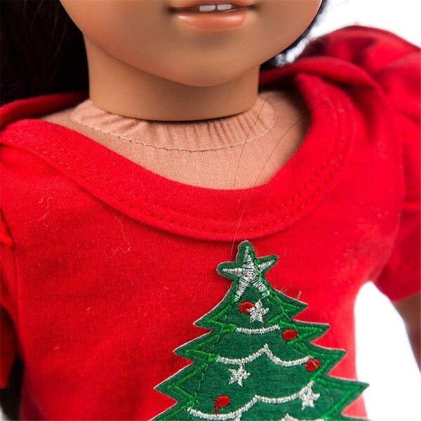 Vestito Natalizio per Bambole 46 cm con Motivo Albero di Natale - Gonna Tessuto Uteruik