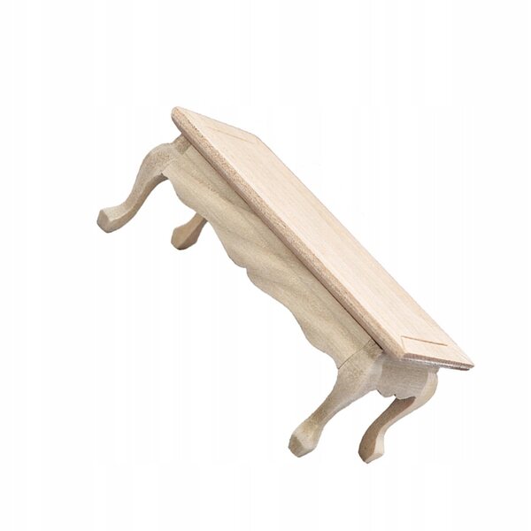 Mini tavolino in legno per casa delle bambole, accessorio decorativo 9,5x4 cm