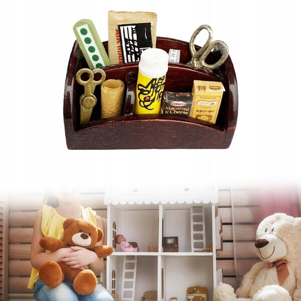 1/12 Werkzeugkasten-Miniatur für hölzernes Puppenhaus