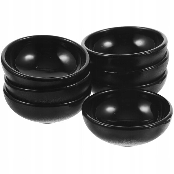 Set 12 Mini Mischette in Plastica Nera per Casa delle Bambole, Dettagliate e Resistenti
