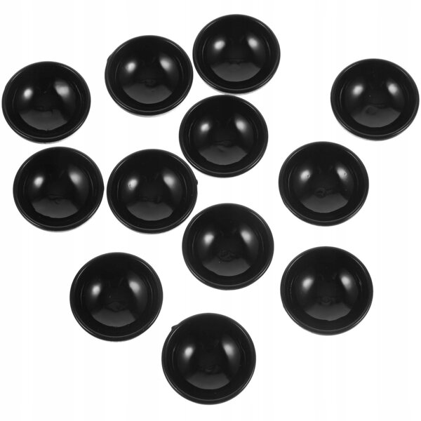 Set 12 Mini Mischette in Plastica Nera per Casa delle Bambole, Dettagliate e Resistenti