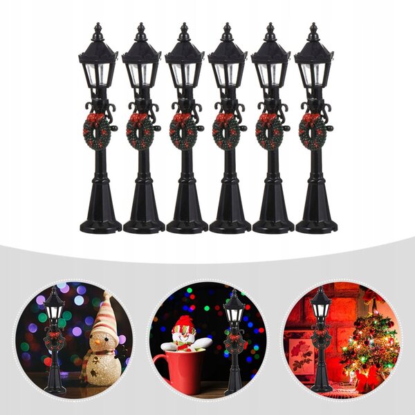 6 SZTUK MINIATUROWYCH LAMP ULICZNYCH - DEKORACJE DO DOMU I OGRODU