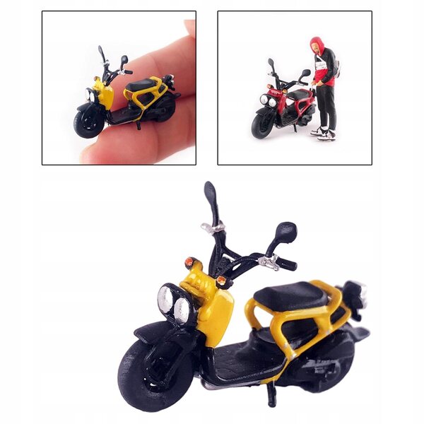 Modello Retro Moto 1:64 Dipinto a Mano in Resina per Diorama e Decorazioni
