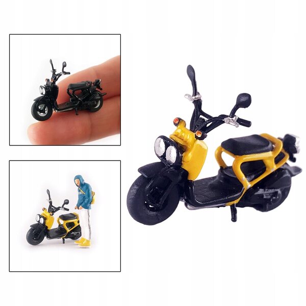Modello Retro Moto 1:64 Dipinto a Mano in Resina per Diorama e Decorazioni