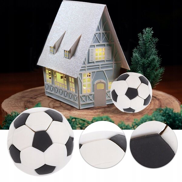 Set 3 Mini Palloni da Calcio in Gomma per Case delle Bambole Decorativi e Resistenti