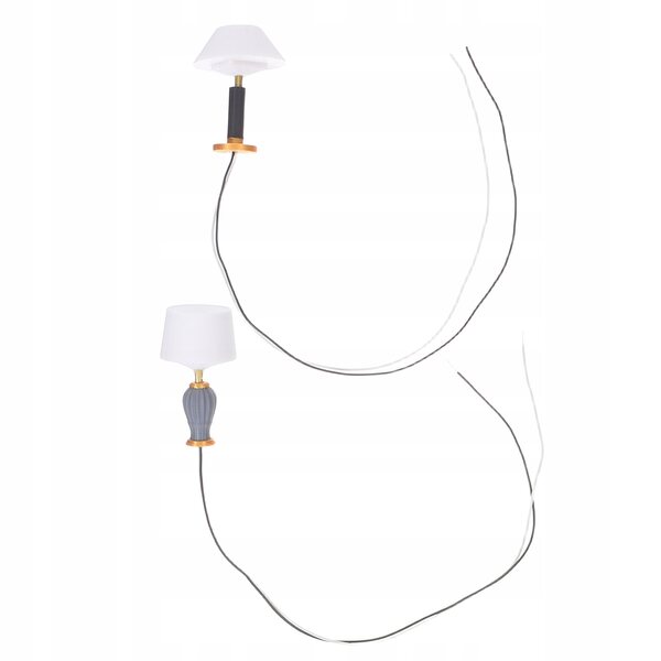 Lot de 2 mini lampes de table décoratives pour maisons de poupées en plastique