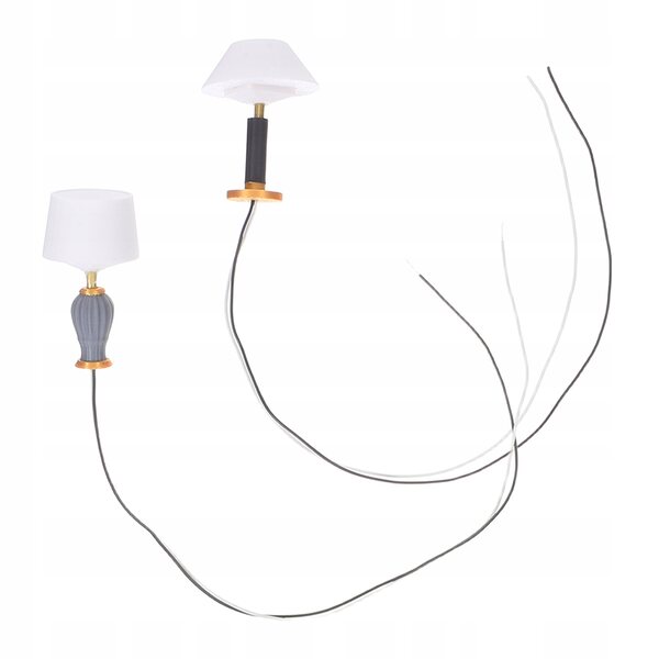 Lot de 2 mini lampes de table décoratives pour maisons de poupées en plastique