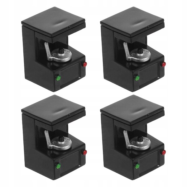 Set 4 mini macchine da caffè nere per casa delle bambole realistiche in plastica