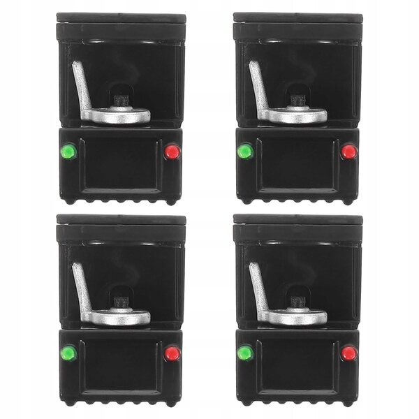 Set 4 mini macchine da caffè nere per casa delle bambole realistiche in plastica