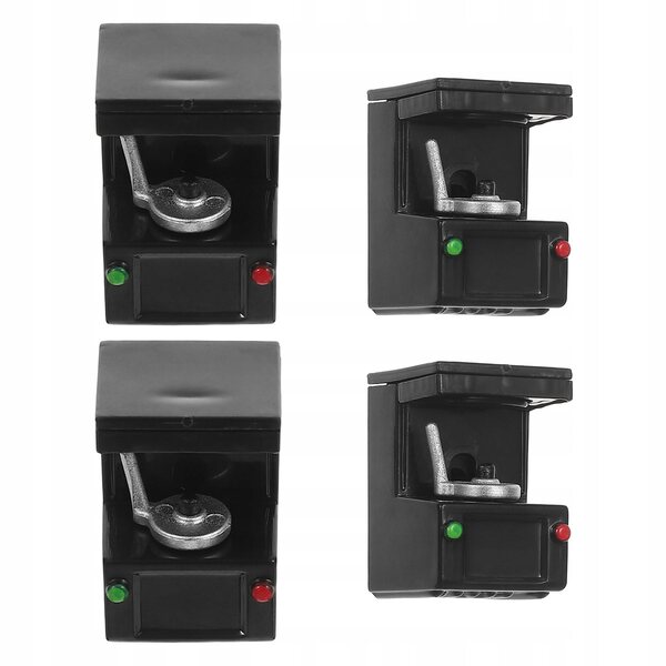 Set 4 mini macchine da caffè nere per casa delle bambole realistiche in plastica