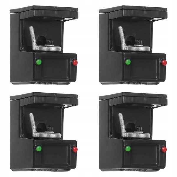 Set 4 mini macchine da caffè nere per casa delle bambole realistiche in plastica