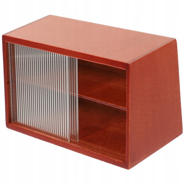 Mini Vetrina in Betulla per Decorazioni e Casa delle Bambole, Dimensioni 9,9x4,9x5,8 cm
