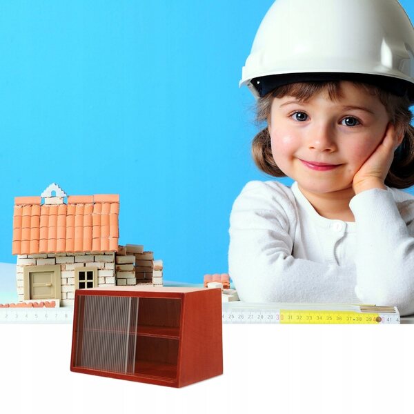 Mini Vetrina in Betulla per Decorazioni e Casa delle Bambole, Dimensioni 9,9x4,9x5,8 cm