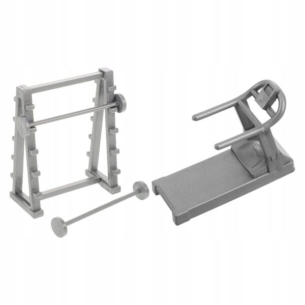 Miniatur-Heimfitnesszubehör für das Puppenhaus, 2-teiliges Set, einfach zu montieren
