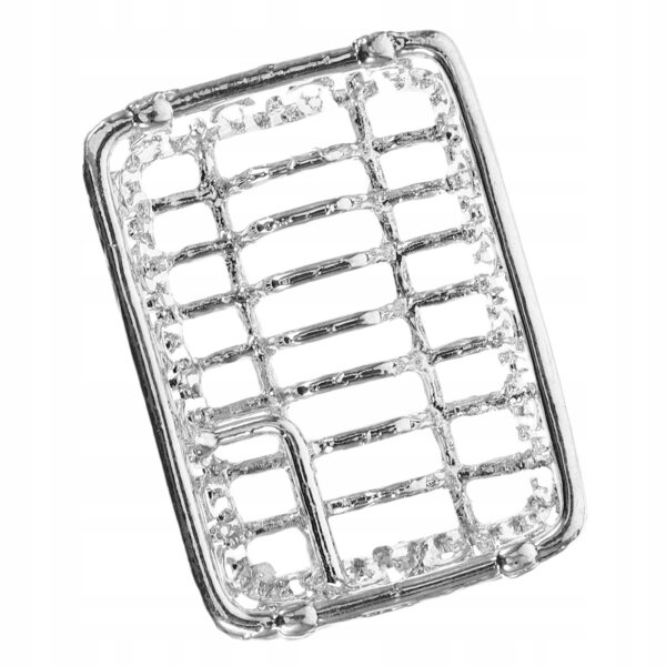 Mini scolapiatti per case delle bambole, metallo argentato, 3,8x2,7 cm