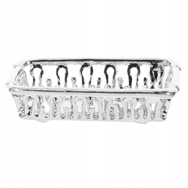 Mini scolapiatti per case delle bambole, metallo argentato, 3,8x2,7 cm