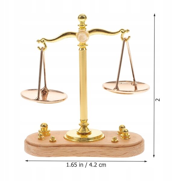 Goldene Miniatur-Metallwaage für Dekoration und Lernspiel