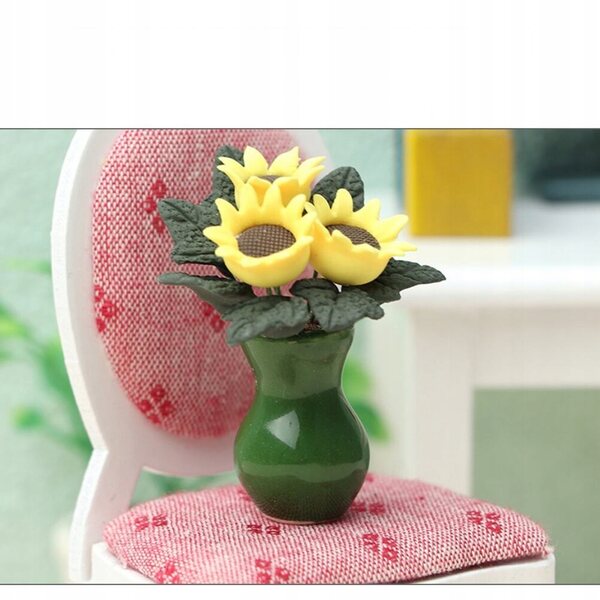Mini Bonsai Girasole Artificiale per Decorazioni Miniature e Case in Miniatura