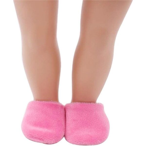 Pantofole Rosa in Peluche per Bambola 46 cm – Calde e Morbide Accessori Scarpe
